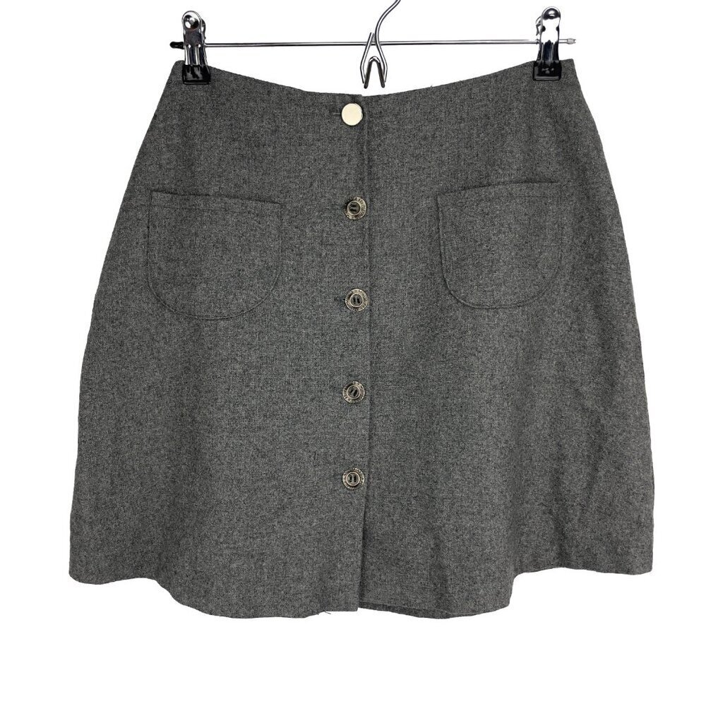 EQUIPEMENT MILITAIRE‎ Academia Pockets Button Up Grey Contemporary Mini Skirt 34